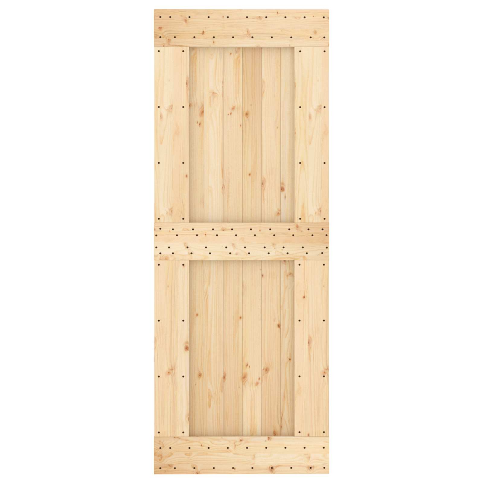 Posuvné Dveře Přírodní A Bílá 80 X 210 Cm Masivní Borové Dřevo