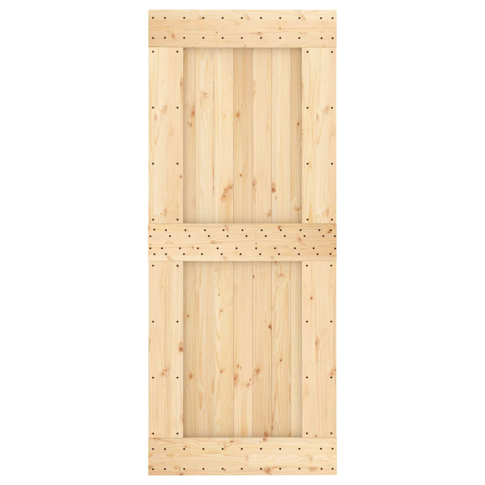 Posuvné Dveře Přírodní A Bílá 85 X 210 Cm Masivní Borové Dřevo
