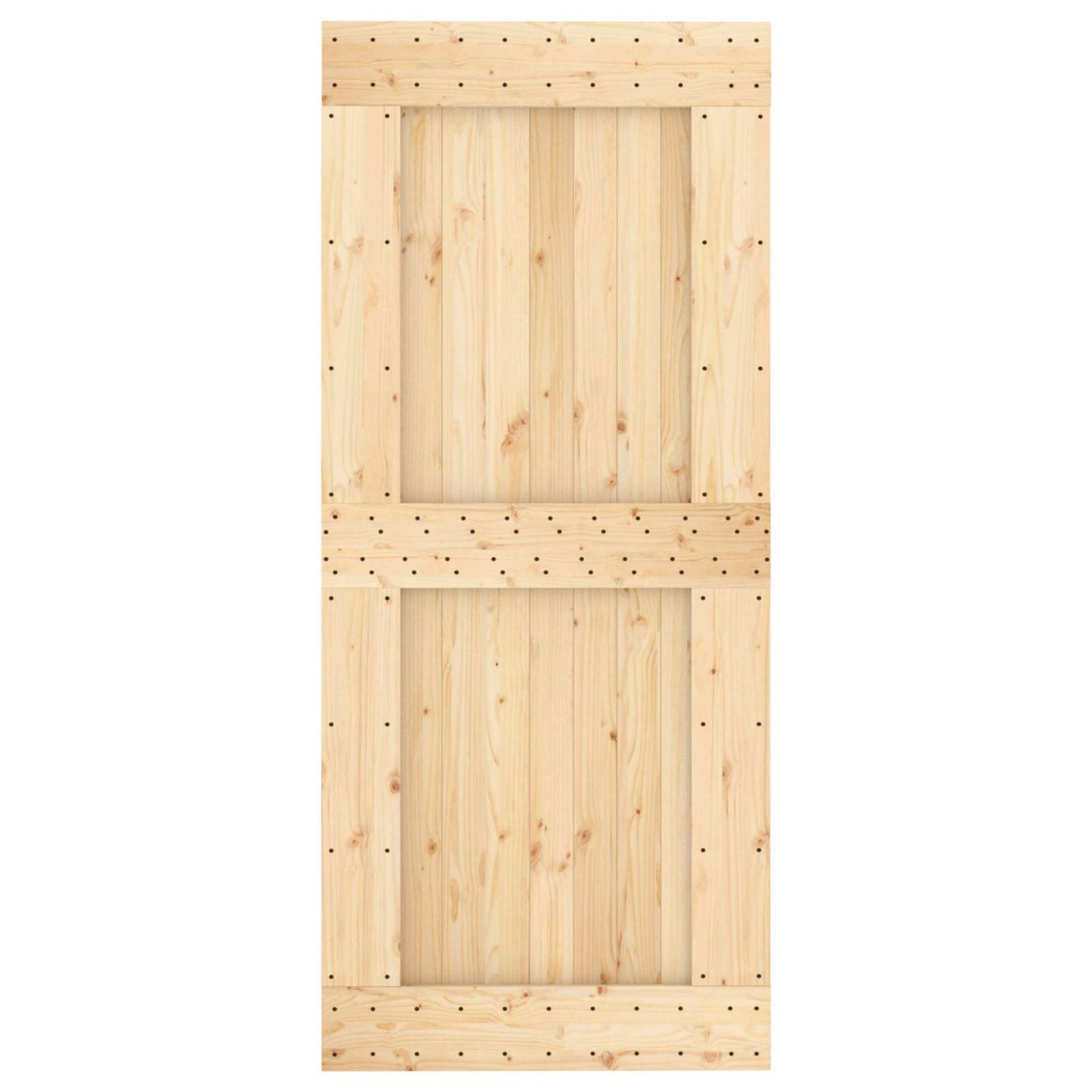 Posuvné Dveře Přírodní A Bílá 90 X 210 Cm Masivní Borové Dřevo