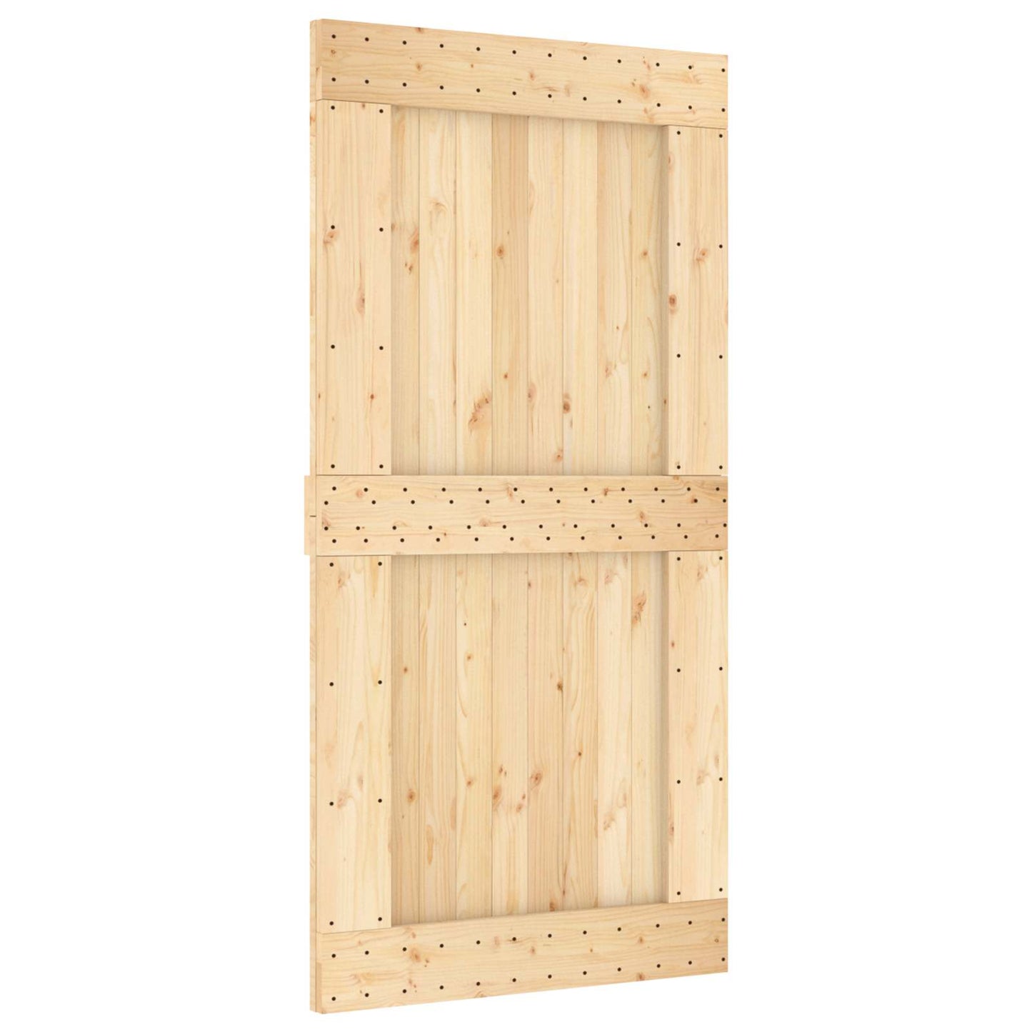 Posuvné Dveře Přírodní A Bílá 100 X 210 Cm Masivní Borové Dřevo