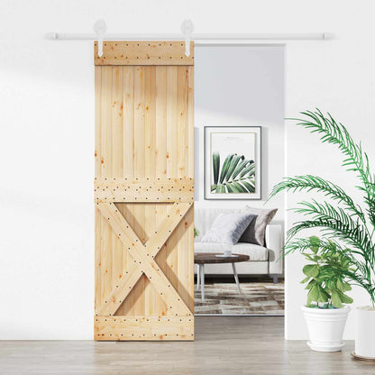 Posuvné Dveře Přírodní A Bílá 70 X 210 Cm Masivní Borové Dřevo