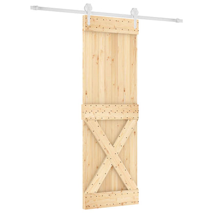 Posuvné Dveře Přírodní A Bílá 70 X 210 Cm Masivní Borové Dřevo