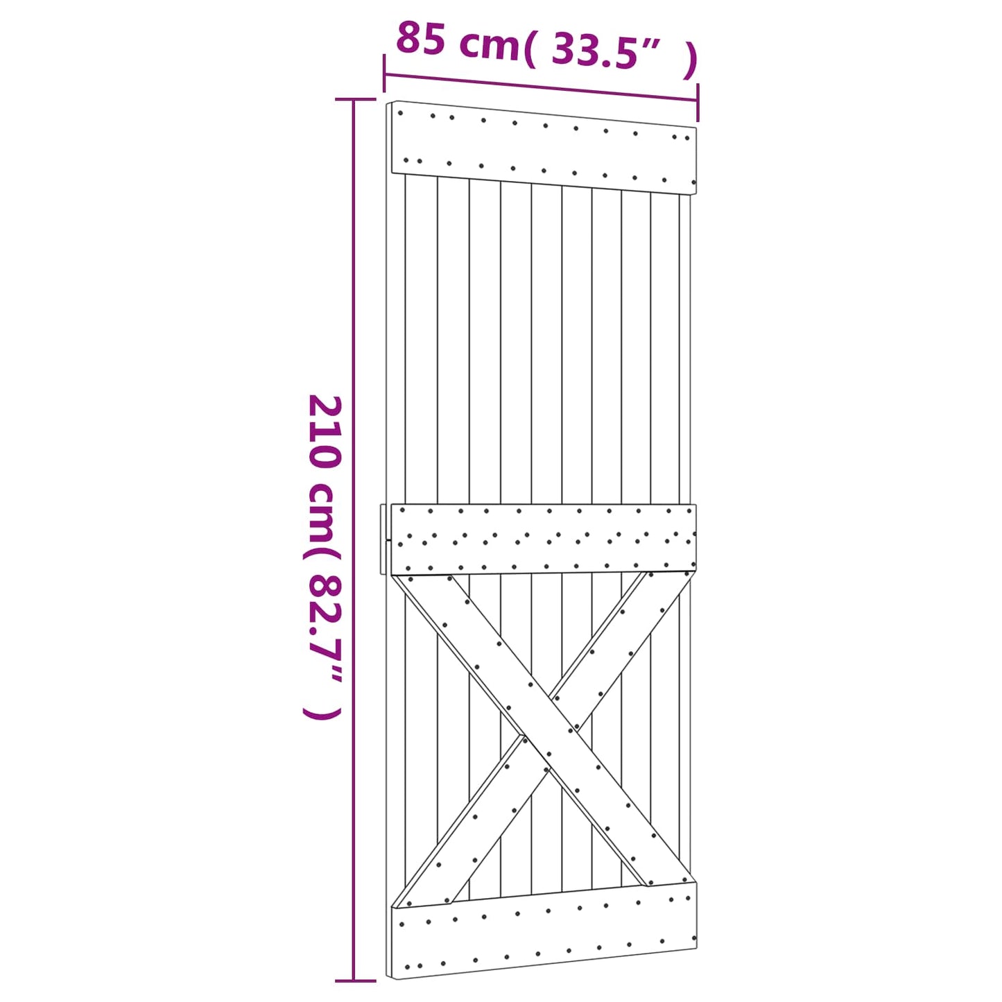 Posuvné Dveře Přírodní A Bílá 85 X 210 Cm Masivní Borové Dřevo