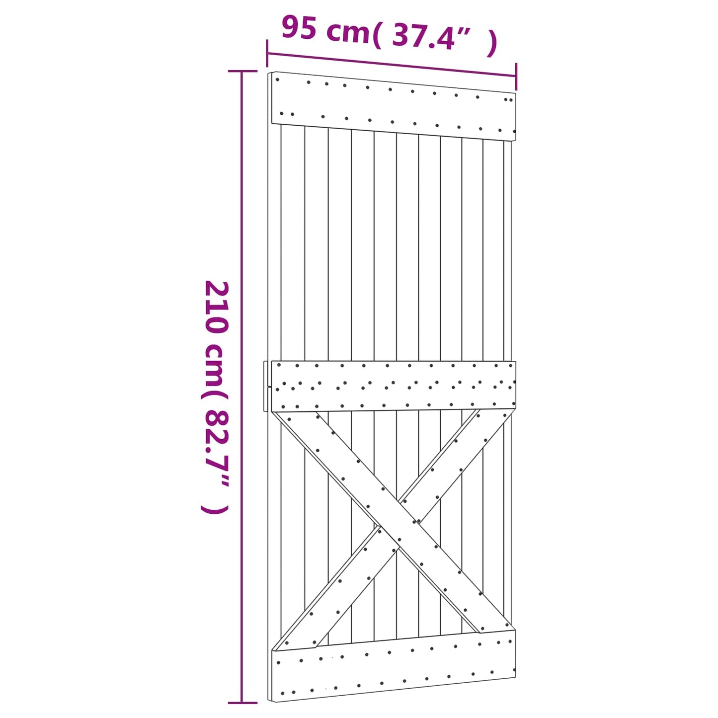 Posuvné Dveře Přírodní A Bílá 95 X 210 Cm Masivní Borové Dřevo