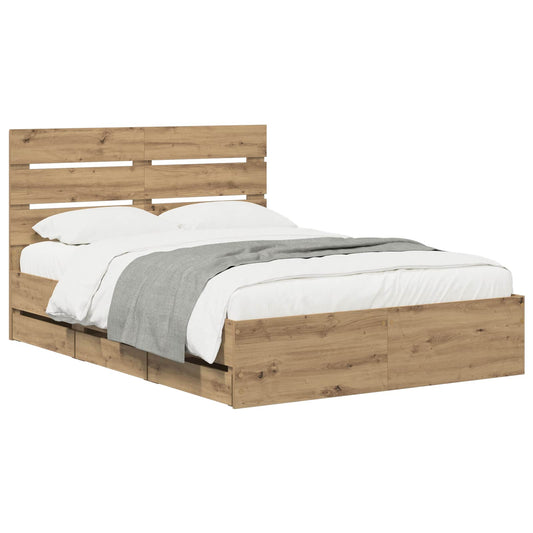Bed Frame With Storage And Headboard Artisan Oak