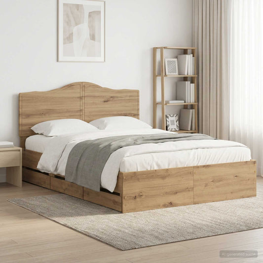 Bed Frame With Storage And Headboard Artisan Oak