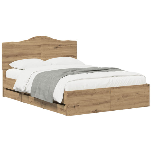 Bed Frame With Storage And Headboard Artisan Oak