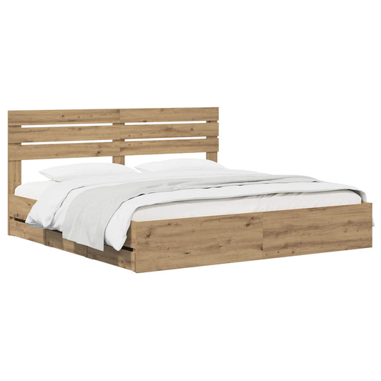 Bed Frame With Storage And Headboard Artisan Oak