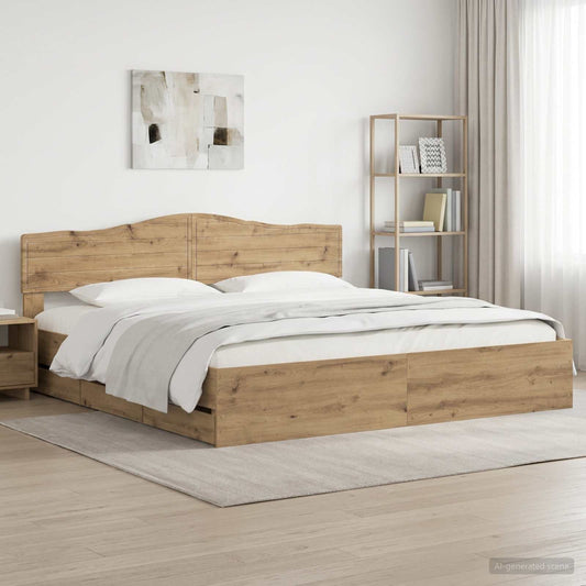Bed Frame With Storage And Headboard Artisan Oak