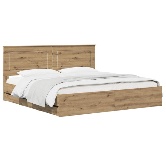 Bed Frame With Storage And Headboard Artisan Oak