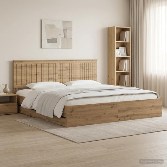 Bed Frame With Storage And Headboard Artisan Oak