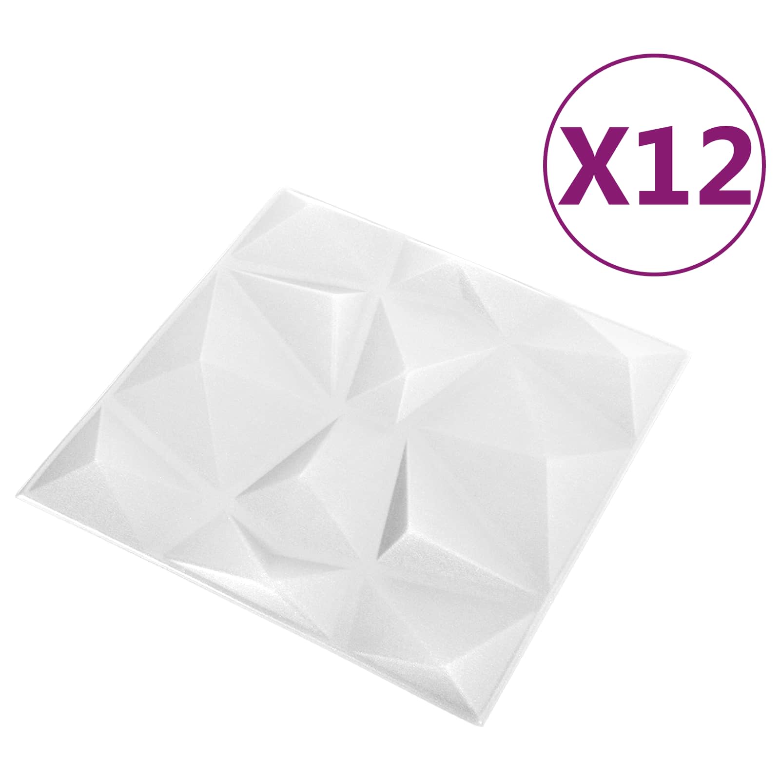Nástěnné Panely 12 Pcs Diamantová Bílá 50 X 50 Cm Xps Pěna
