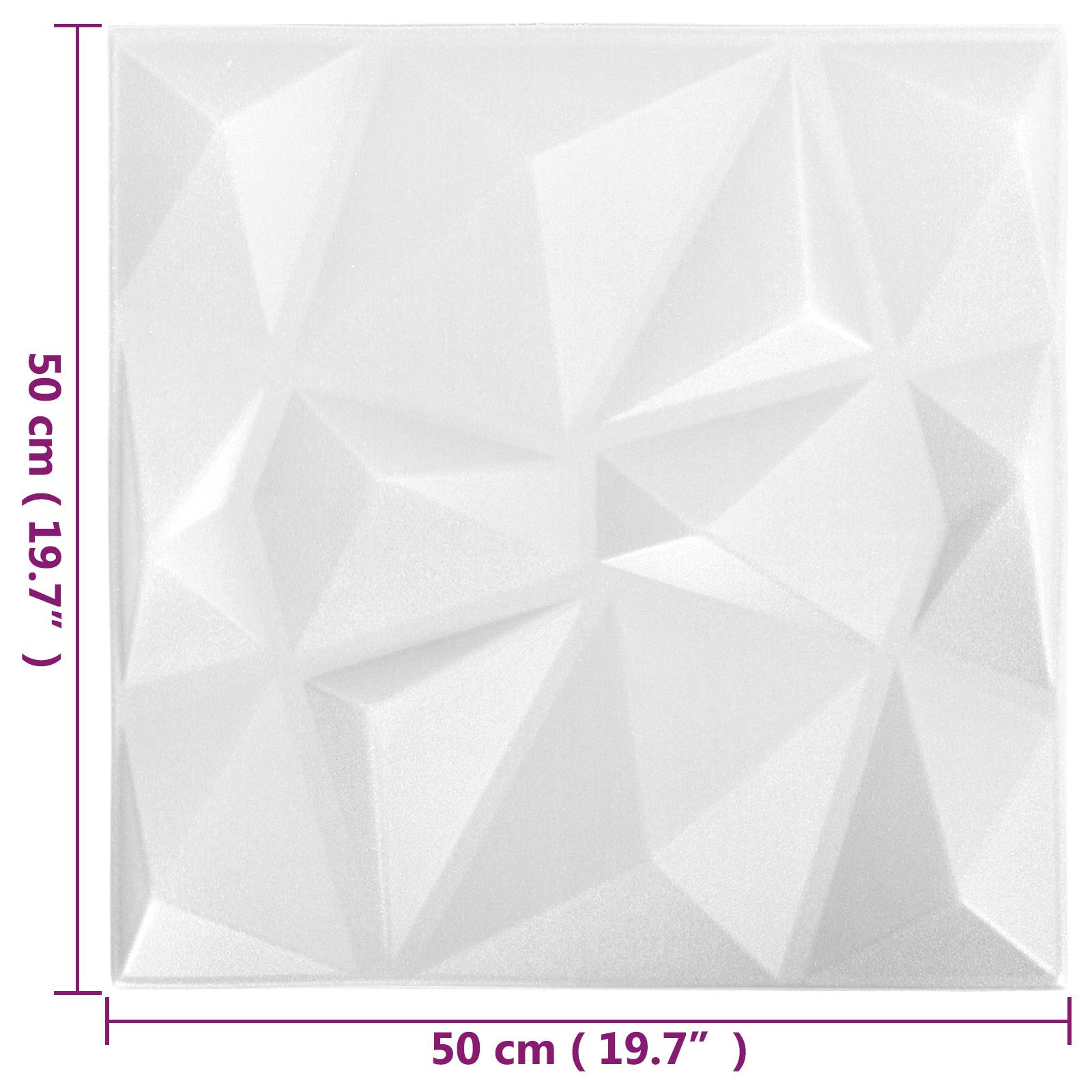 Nástěnné Panely 24 Pcs Diamantová Bílá 50 X 50 Cm Xps Pěna