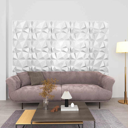 Nástěnné Panely 48 Pcs Diamantová Bílá 50 X 50 Cm Xps Pěna