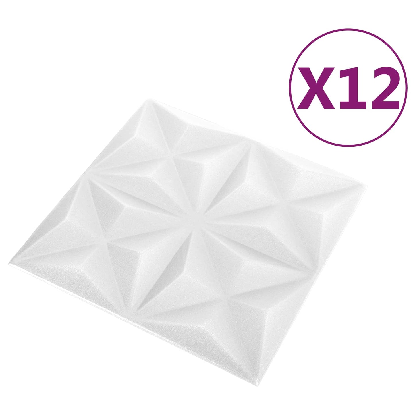 Nástěnné Panely 12 Pcs Origami Bílá 50 X 50 Cm Xps Pěna