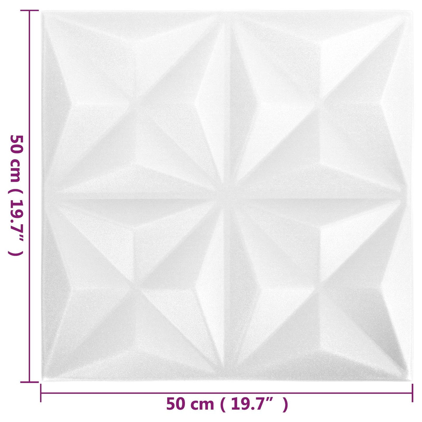 Nástěnné Panely 24 Pcs Origami Bílá 50 X 50 Cm Xps Pěna