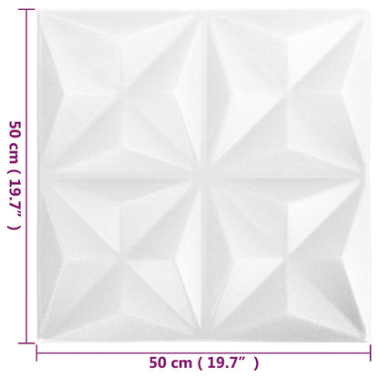 Nástěnné Panely 24 Pcs Origami Bílá 50 X 50 Cm Xps Pěna