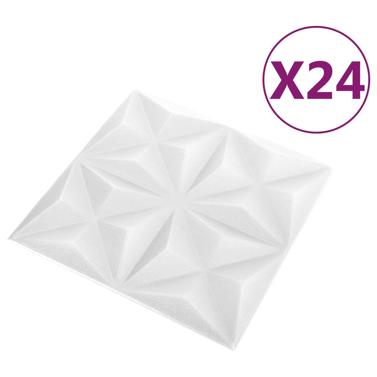 Nástěnné Panely 24 Pcs Origami Bílá 50 X 50 Cm Xps Pěna