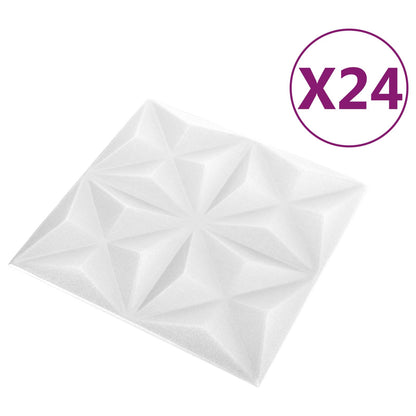 Nástěnné Panely 24 Pcs Origami Bílá 50 X 50 Cm Xps Pěna