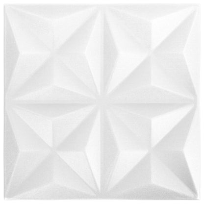 Nástěnné Panely 48 Pcs Origami Bílá 50 X 50 Cm Xps Pěna