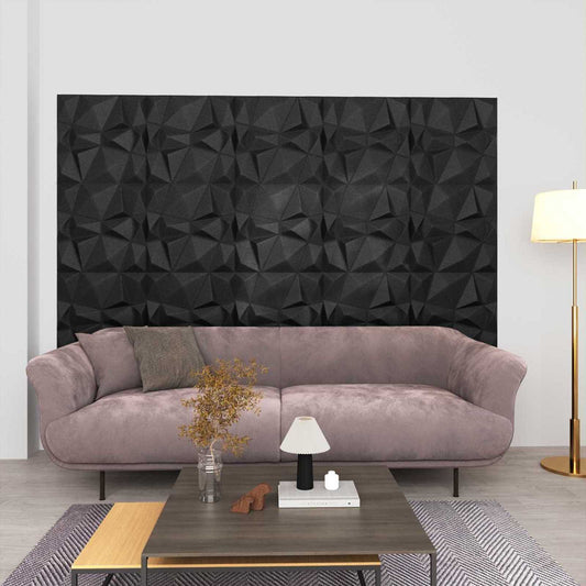 Nástěnné Panely 12 Pcs Diamantová Černá 50 X 50 Cm Xps Pěna