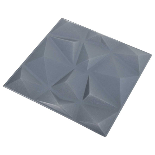 Nástěnné Panely 12 Pcs Diamantová Šedá 50 X 50 Cm Xps Pěna
