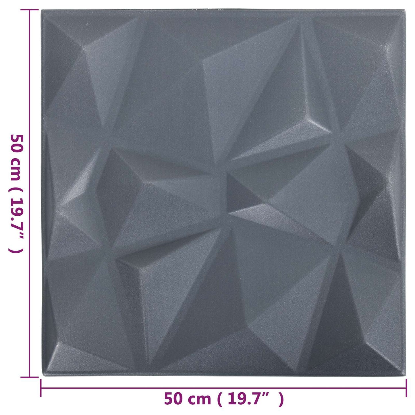 Nástěnné Panely 12 Pcs Diamantová Šedá 50 X 50 Cm Xps Pěna