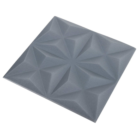 Nástěnné Panely 24 Pcs Origami Šedá 50 X 50 Cm Xps Pěna
