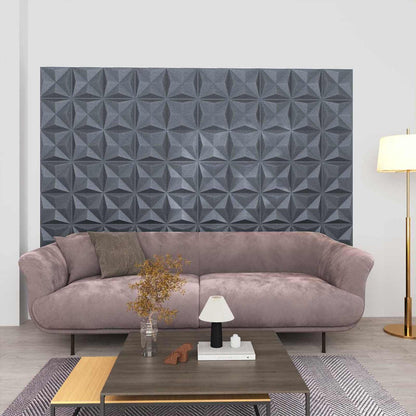 Nástěnné Panely 48 Pcs Origami Šedá 50 X 50 Cm Xps Pěna