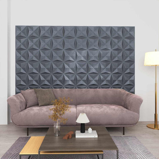 Nástěnné Panely 48 Pcs Origami Šedá 50 X 50 Cm Xps Pěna