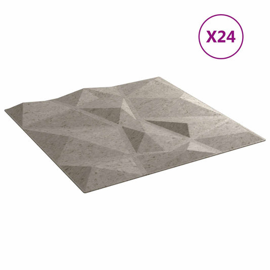 Nástěnné Panely 24 Pcs Betonově Šedá 50 X 50 Cm Xps Pěna