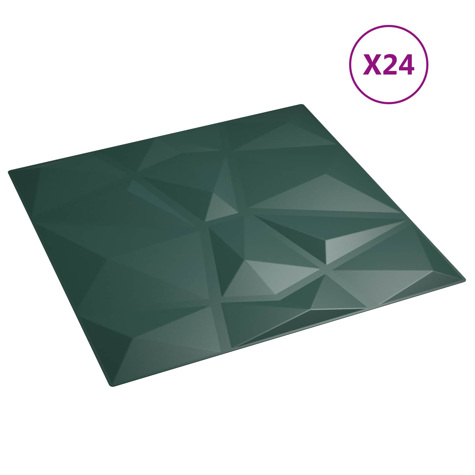 Nástěnné Panely 24 Pcs Zelená 50 X 50 Cm Xps Pěna