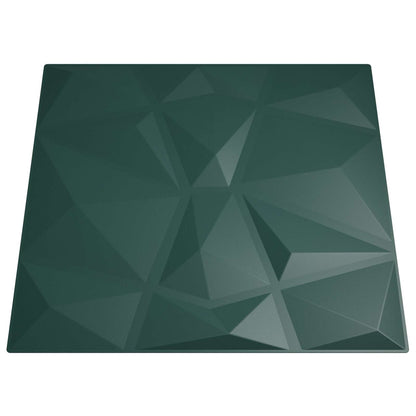 Nástěnné Panely 48 Pcs Zelená 50 X 50 Cm Xps Pěna