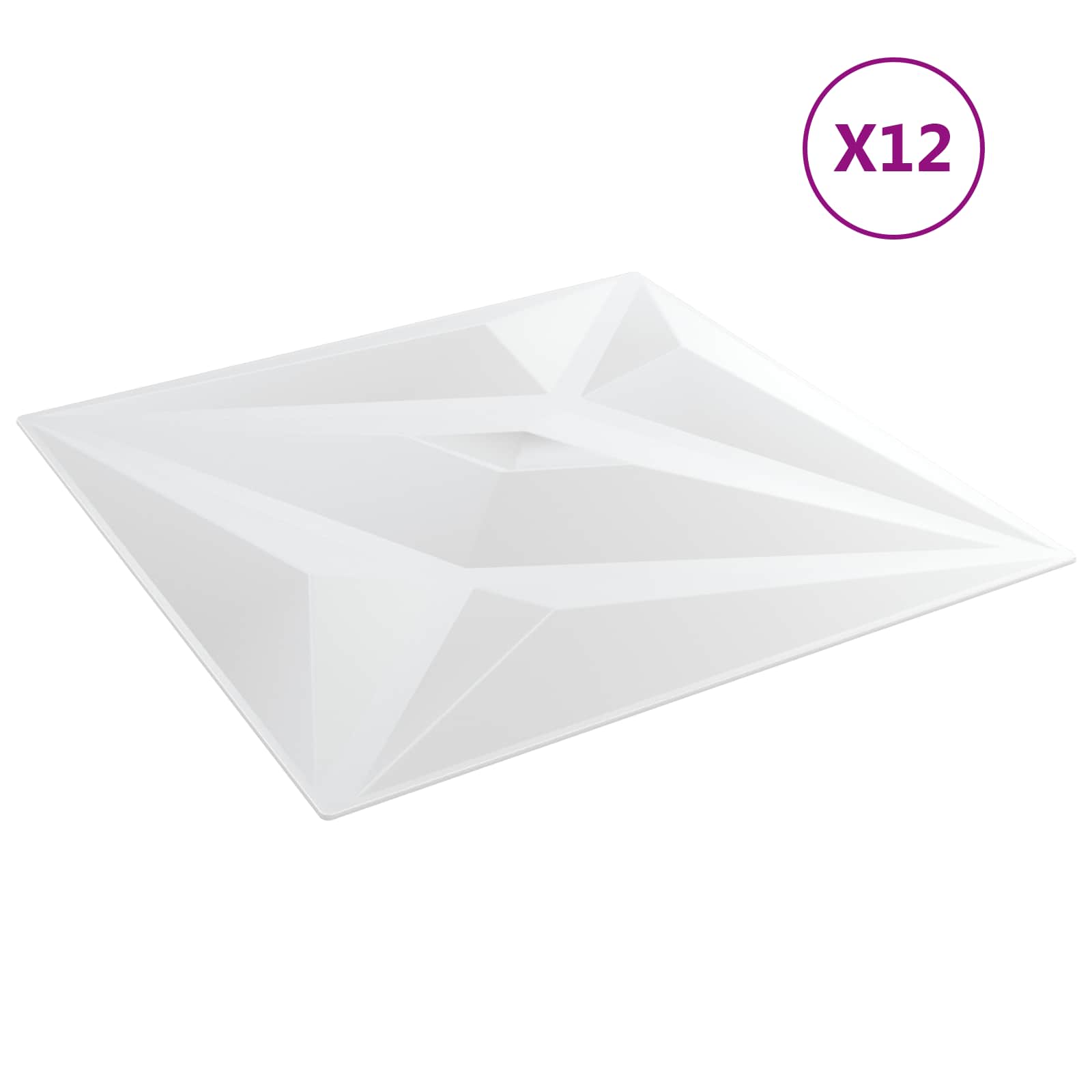 Nástěnné Panely Hvězda 12 Pcs Bílá Hvězda 50 X 50 Cm Xps Pěna