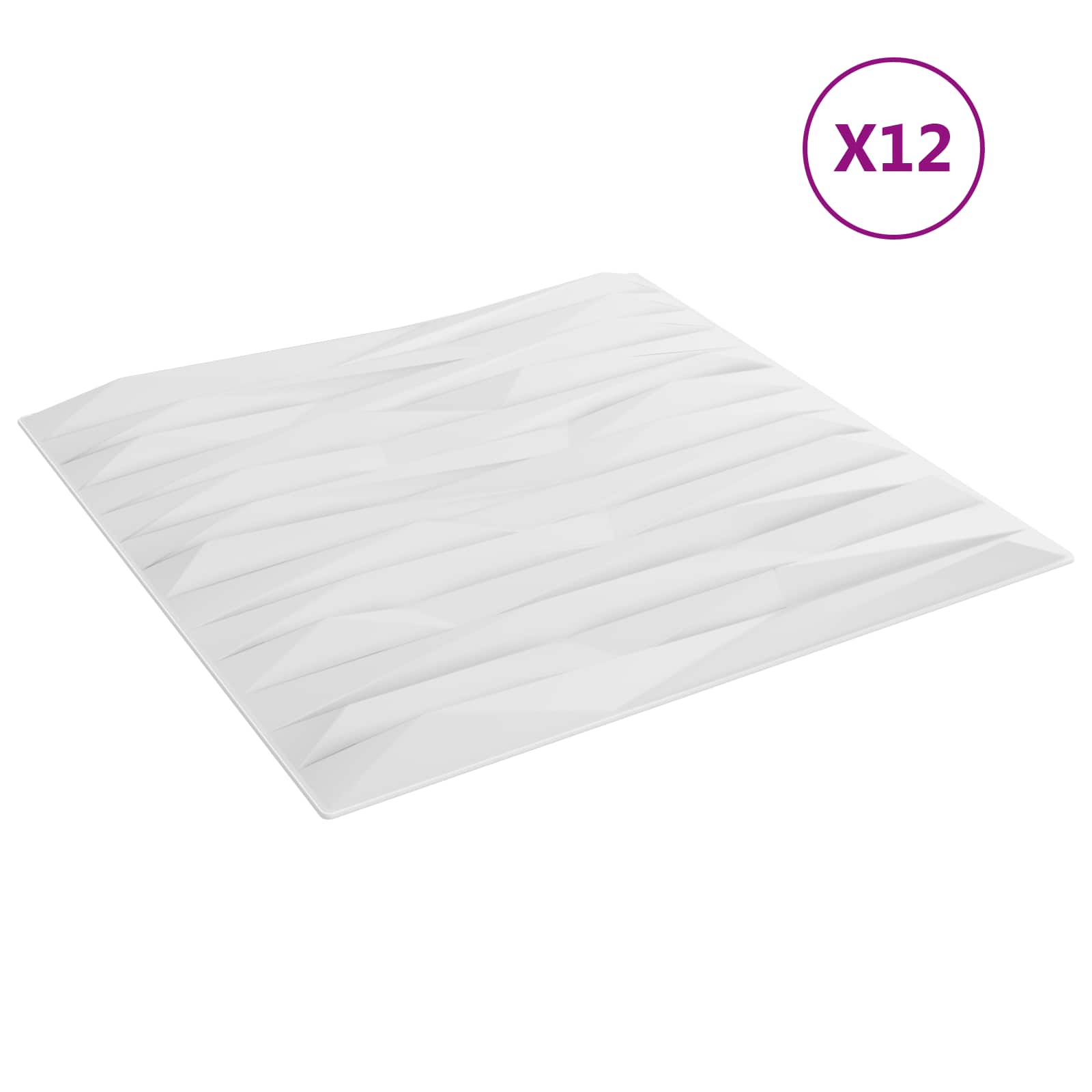Nástěnné Panely 12 Pcs Bílý Kámen 50 X 50 Cm Xps Pěna