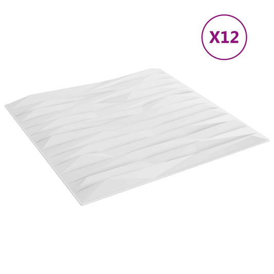 Nástěnné Panely 12 Pcs Bílý Kámen 50 X 50 Cm Xps Pěna