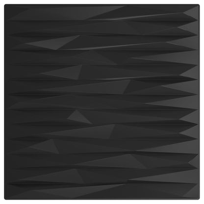 Nástěnné Panely 24 Pcs Černý Kámen 50 X 50 Cm Xps Pěna