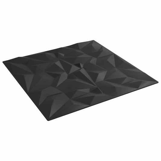 Nástěnné Panely 24 Pcs Černá 50 X 50 Cm Xps Pěna