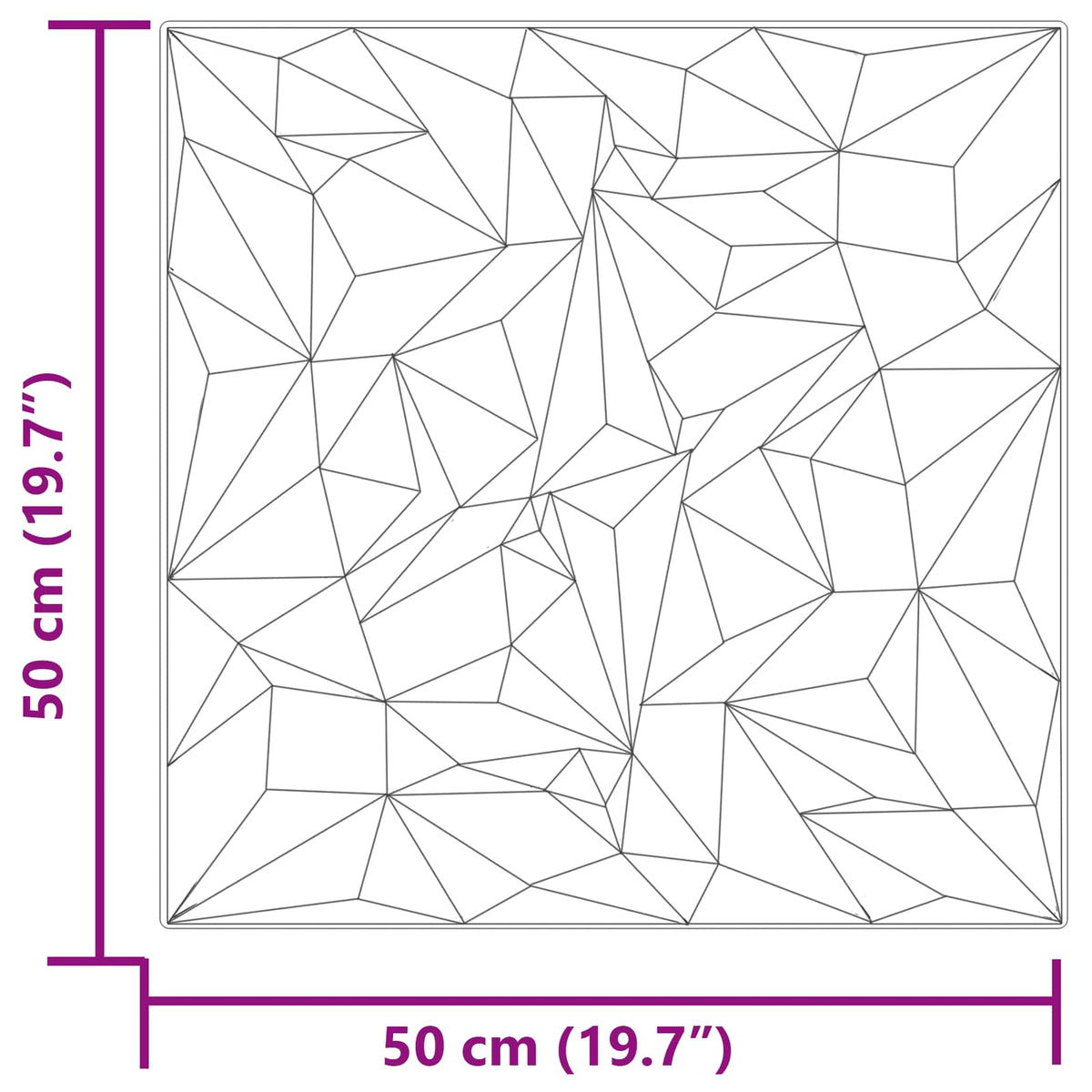 Nástěnné Panely 48 Pcs Ametystová Šedá 50 X 50 Cm Xps Pěna