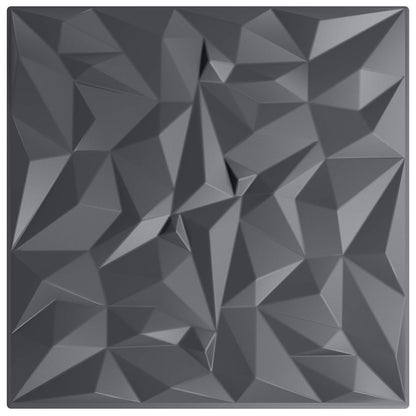 Nástěnné Panely 48 Pcs Ametystová Šedá 50 X 50 Cm Xps Pěna