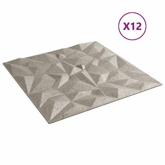 Nástěnné Panely 12 Pcs Ametystový Beton 50 X 50 Cm Xps Pěna