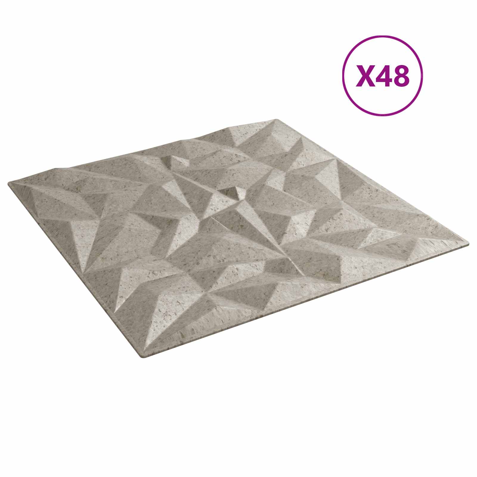 Nástěnné Panely 48 Pcs Ametystový Beton 50 X 50 Cm Xps Pěna