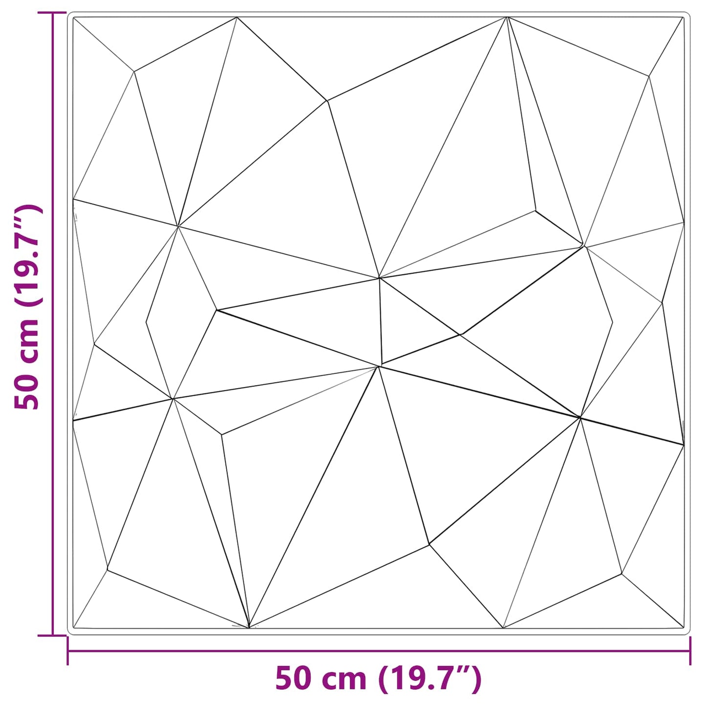 Nástěnné Panely 12 Pcs Diamantový Beton 50 X 50 Cm Xps Pěna