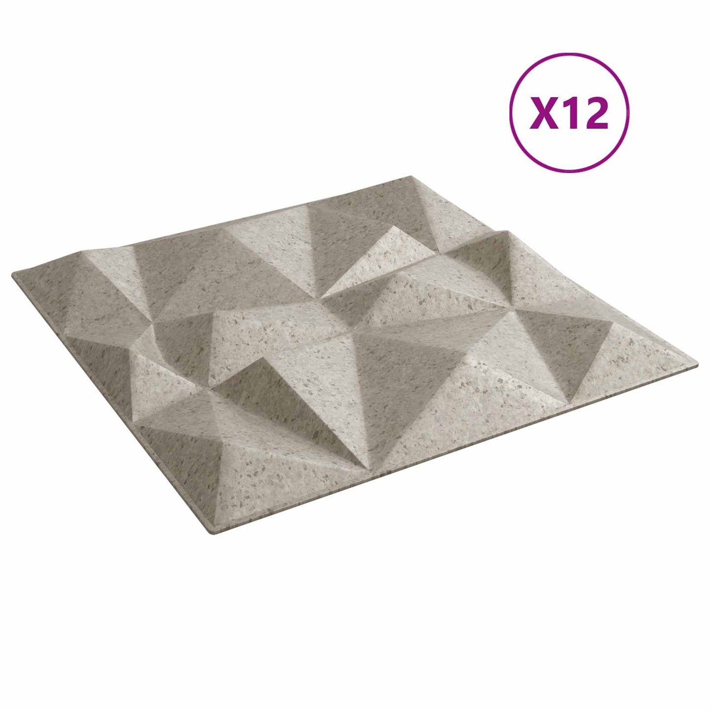 Nástěnné Panely 12 Pcs Diamantový Beton 50 X 50 Cm Xps Pěna
