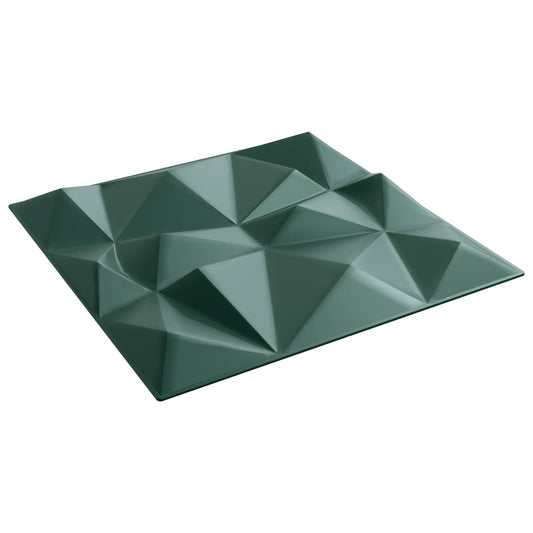Nástěnné Panely 12 Pcs Diamantová Zelená 50 X 50 Cm Xps Pěna