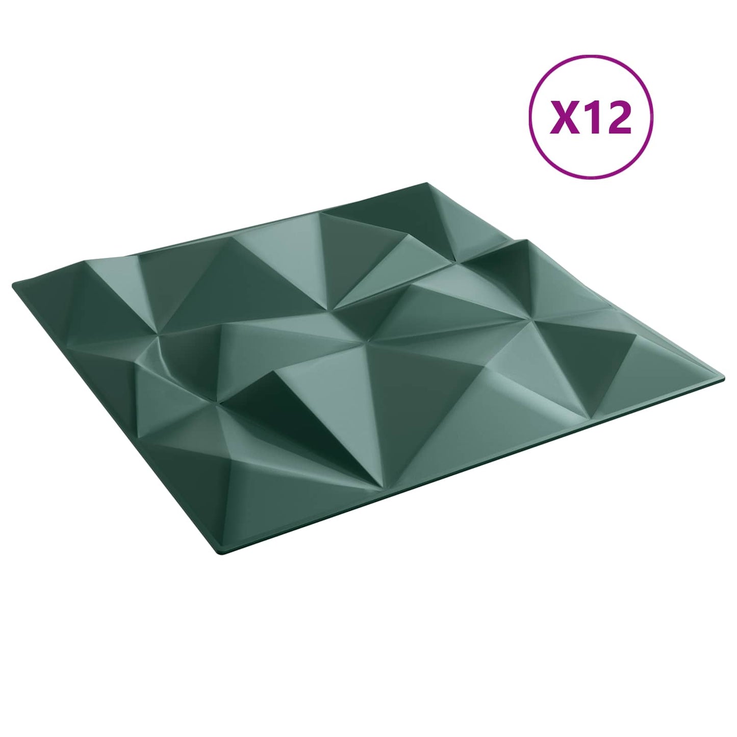 Nástěnné Panely 12 Pcs Diamantová Zelená 50 X 50 Cm Xps Pěna