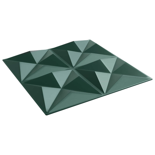 Nástěnné Panely 12 Pcs Origami Zelená 50 X 50 Cm Xps Pěna