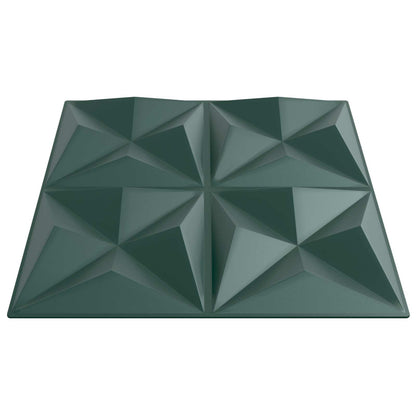 Nástěnné Panely 24 Pcs Origami Zelená 50 X 50 Cm Xps Pěna