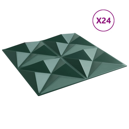 Nástěnné Panely 24 Pcs Origami Zelená 50 X 50 Cm Xps Pěna