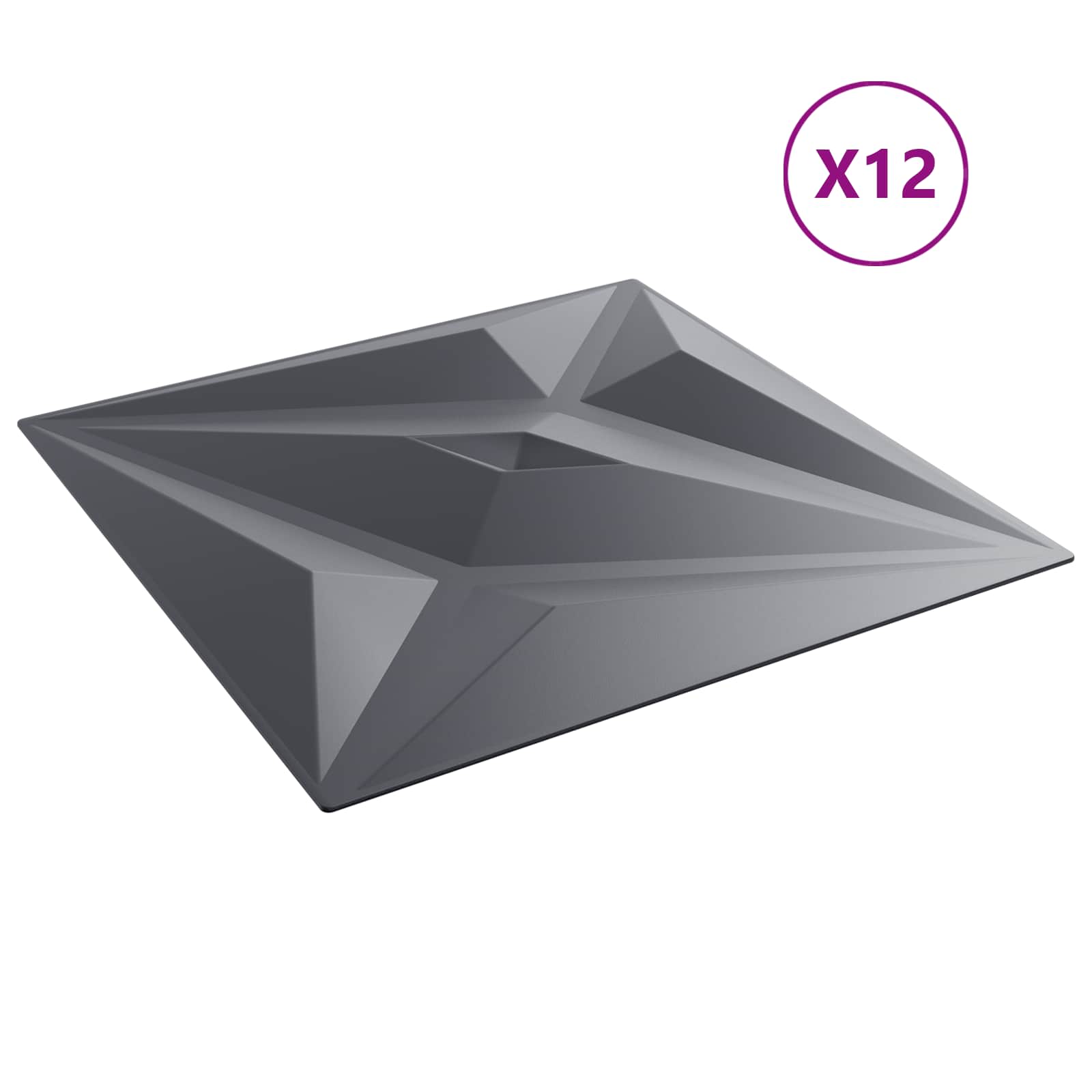 Nástěnné Panely Hvězda 12 Pcs Hvězdová Šedá 50 X 50 Cm Xps Pěna